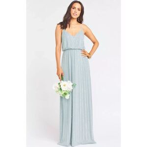 Show Me Your Mumu Victoria Maxi Dress in Silver Sage Beaded Size XL